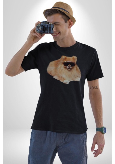 Pomernian Köpek Unisex Unisex Siyah Organik Baskılı T-shirt Penye Yüksek Kalite Siyah Pomernian Köpek Unisex Unisex Siyah Organik Baskılı T-shirt Penye Yüksek Kalite Siyah