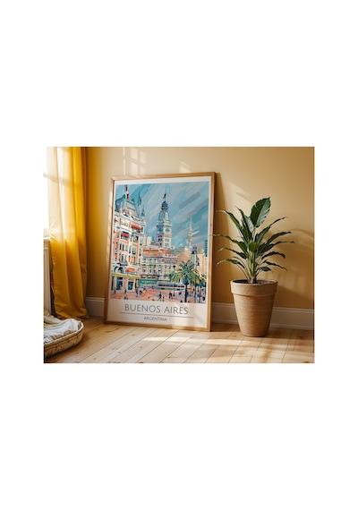Caracas Venezuela Travel Poster Ahşap Çerçeveli Dekoratif Duvar Tablosu Ahşap 01