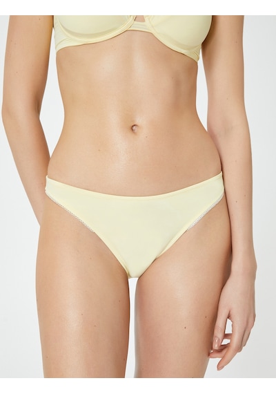 Koton Basic Bikini Altı İşleme Detaylı Normal Bel Sarı 4sak00121mm Sarı