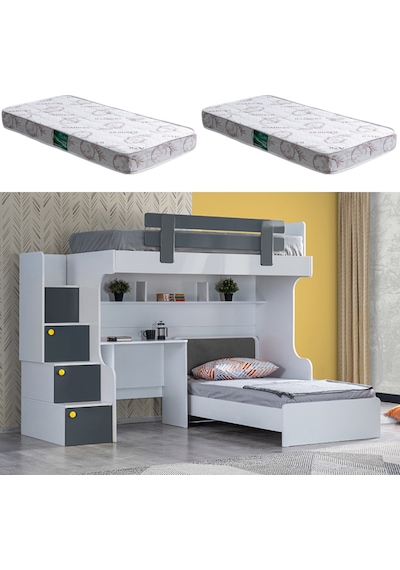 Ranza, Metris Ranza Karyola Çalışma Masası 2 Adet Comfort Yatak 90 X 190 CM