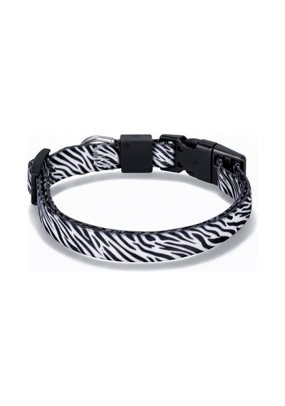 Swissplus Urban Paws Zebra Noir Recycled Köpek Tasması - 10 Mm Beyaz - Siyah