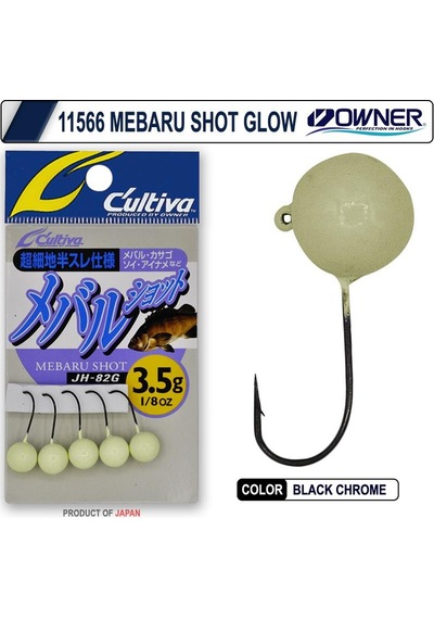 Owner Cultiva 11566 Mebaru Shot Glow Jighead 0.9gr