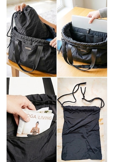 Ful - Yoga - Pilates Siyah Gündelik Laptop Omuz Tote Mat Çantası