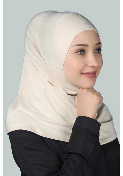 Altobeh Hazır Türban Pratik Eşarp Tesettür Hijab - Namaz Örtüsü - Krem