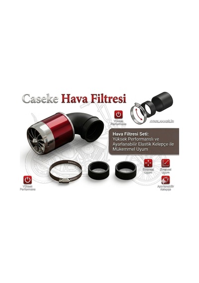 Sgm Cg Hava Filtresi Turbo Modifiye Açık Performans 35-42-48mm Kırmızı