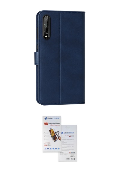 Cep 20-26 Huawei Uyumlu P Smart S Kılıf Siluet Işık Serisi İkili Koruma Seti Najmaddin Kırmızı