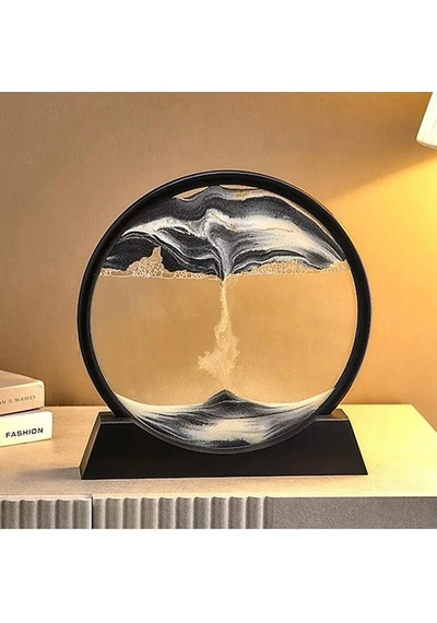 Hareketli Kum Sanatı Resim Sandscapes Yuvarlak Cam 3d Derin Deniz Kumu 18 19cm -373