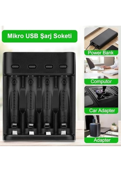 Greentech Pil Şarj Cihazı Dört Yuvalı - 1.2v Ni-mh/ni-cd Aa/aaa/gt-bc07