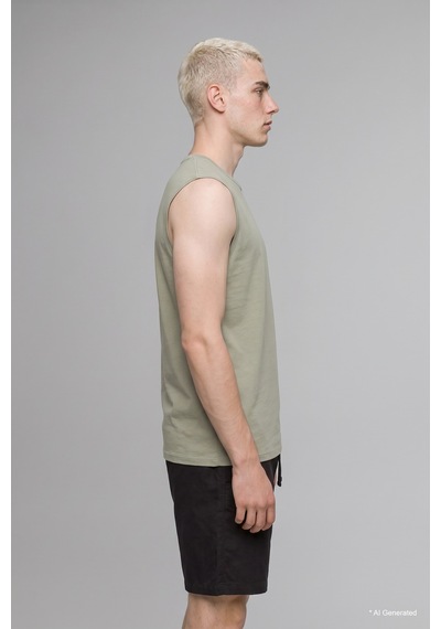 Defacto Boxy Fit Bisiklet Yaka Pamuklu Basic Atlet I6255ax26hsgn497 Yeşil-gn497