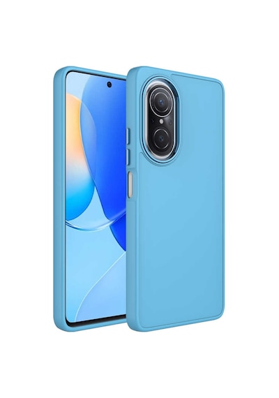 Goocamp Huawei Nova 9 Se Kılıf Metal Çerçeve Ve Buton Tasarımlı Silikon Luna Kapak - Sierra Mavi