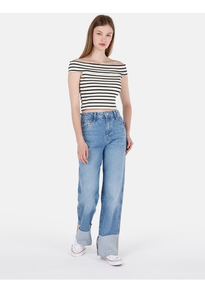 Colin's Colins 885 Camellia Normal Kesim Yüksek Bel Düz Paça Jean Kadın Pantolon Denim