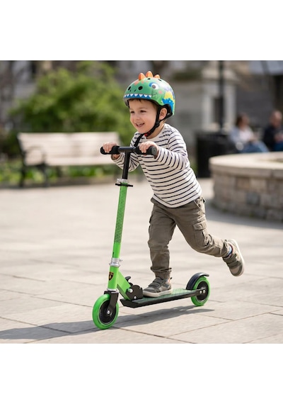 Lamborgini L6-120 Katlanabilir 2 Tekerlekli Çocuk Scooter 50kg Kapasite 3+ Yaş Yeşil