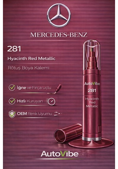 Mercedes-benz Rötuş Boya Kalemi 281 Hyacinth Red Metallic