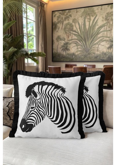 Zebra Figürlü Saçaklı Yastık Kılıfı - Monokrom Safari Modern Siyah Kenarlı Püsküllü Kırlent Kılıfı Mat Kumlu Zeytin Zebra Figürlü Saçaklı Yastık Kılıfı - Monokrom Safari Modern Siyah Kenarlı Püsküllü Kırlent Kılıfı Mat Kumlu Zeytin