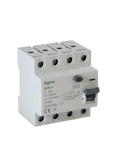 Sigma - 4p 25a 30ma 6ka Trifaze Kaçak Akım Koruma Rölesi Shm4025030
