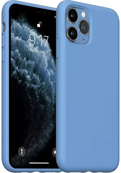 Newface Apple Uyumlu iPhone 11 Pro Max Kılıf Nano İçi Kadife Silikon - Mavi Resimdeki
