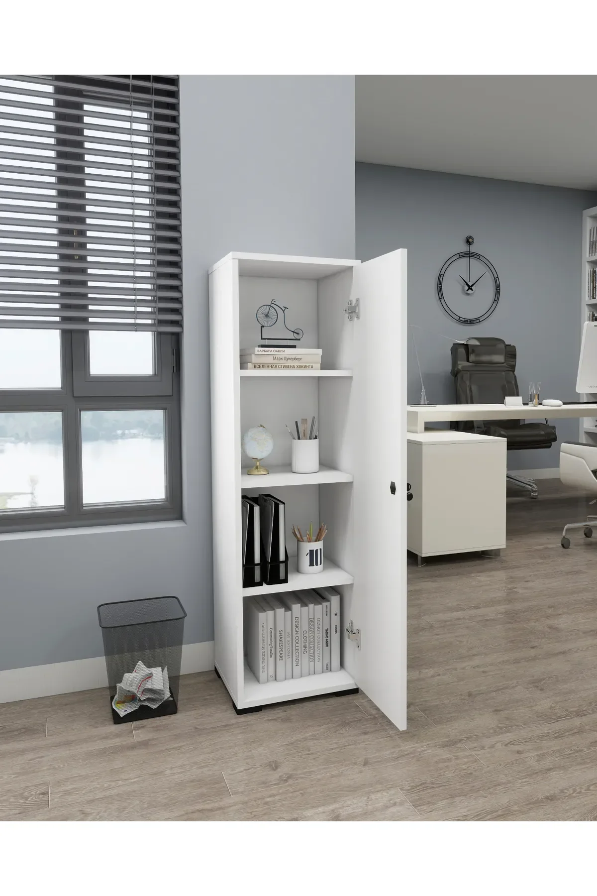 Kilitli Çok Amaçlı Dolap Ofis Mutfak Banyo İçin Kilitli Dolap Beyaz