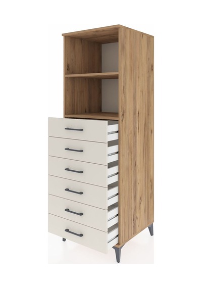 Kronos Dolap 2 Raflı 6 Çekmeceli 60x59x182 Çam-aytaşı Çam