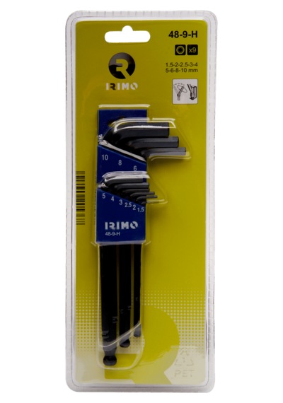Irimo 48-9-h Uzun Topbaşlı Allen Anahtar Takımı 9 Parça