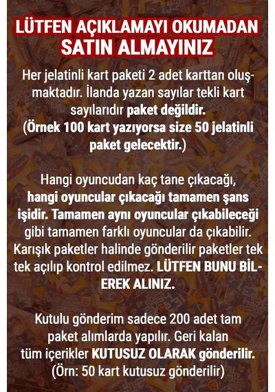 2025 Yepyeni Süper Final Serisi Oyuncu Kartları Süper Final Futbolcu Kartı 75 Paket 150 Adet Kart
