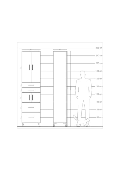 Arges Dolap 4 Raflı 4 Çekmeceli 4 Kapaklı 60x30x243 Aytaşı-ay... Aytaşı