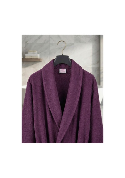 Mürdüm Renk Unisex Battal Boy Bornoz %100 Bambu Mor