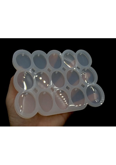 Epoksikalipmarketi 15'li Epoksi Silikon Elips Oval Kalıp 2,8 x 3,6 CM