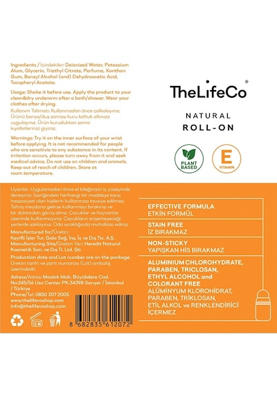 The Lifeco White Flowers Kadın Roll-On Deodorant 60 ML