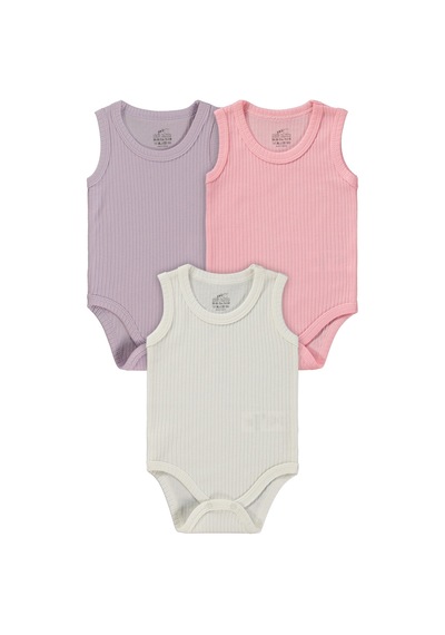 Minidamla Baby Minidamla Askılı Basic 3'lü Set 1-18 Ay Çıtçıtlı Badi - Pembe