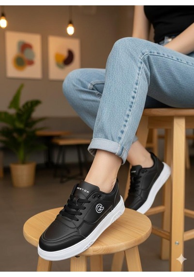 Fort 2081 Best Rahat Hafif Sneaker Ayakkabı Siyah - Beyaz