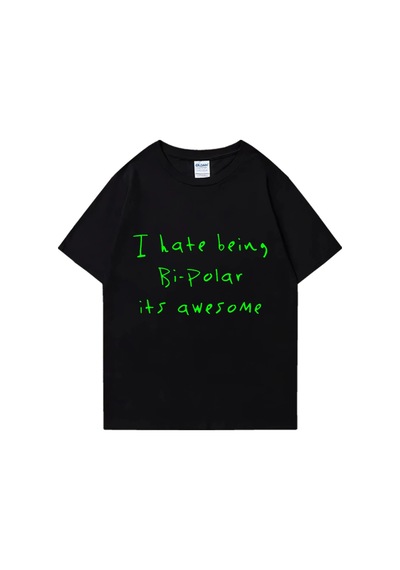 Startmore Rap Kanye West Bi-polar Olmaktan Nefret Ediyorum Bu Harika Baskı T Shirt Erkek Kadın Hip Hop Siyah