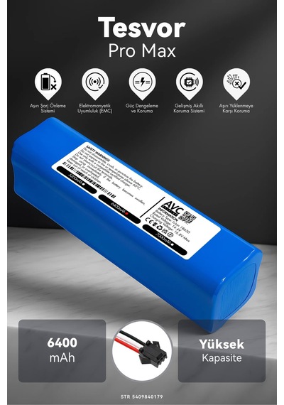 Tesvor Pro Max 6400mah Robot Süpürge Bataryası K.k