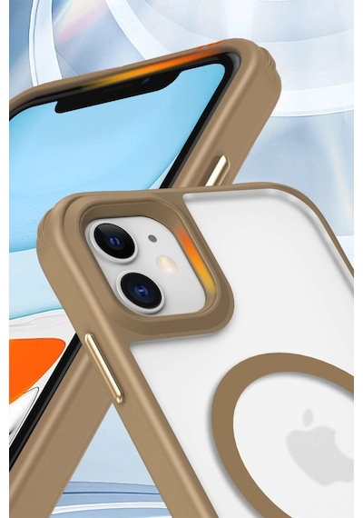 Apple  Uyumlu  iPhone 12 Kılıf Enka Magsafe Silikon Kılıf Siyah