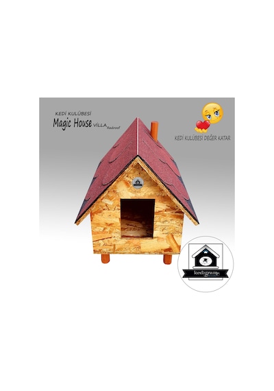 Kedigram Kedi Kulübesi Büyük Kedi Evi Magic House Villa Redroof