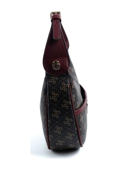 Silver Polo Sp1194 Kadın Omuz Çantası Monogram Kahve Sarı-bordo