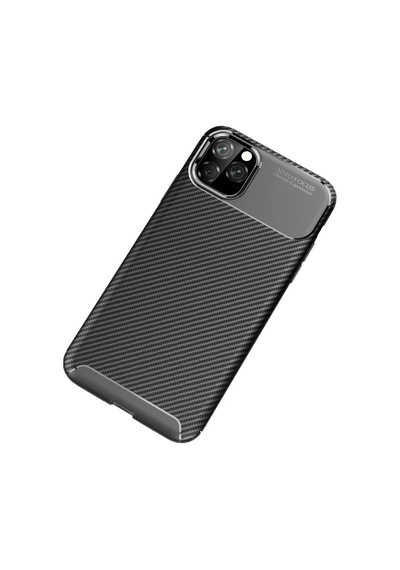 Apple Uyumlu iPhone 11 Pro Max Uyumlu Kılıf Auto Focus Karbon Kapak - Siyah