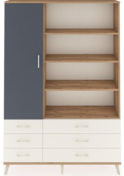 Arges Dolap 8 Raflı 6 Çekmeceli Tek Kapaklı 132x30x195 Çam-antrasit/aytaşı Antrasıt/aytası Arges Dolap 8 Raflı 6 Çekmeceli Tek Kapaklı 132x30x195 Çam-antrasit/aytaşı Antrasıt/aytası