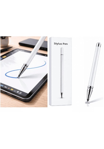 İphone 15 Pro Uyumlu Dokunmatik Stylus Kalem Disk Uçlu Hassas Beyaz Tablet Telefon Çizim Kalemi