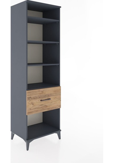 Hyperion Dolap 4 Raflı Tek Çekmeceli 60x44x195 Antrasit-çam Antrasit