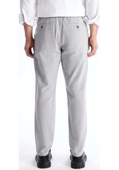 Lcw Vision Gri Slim Fit Keten Karışımlı Erkek Pantolon