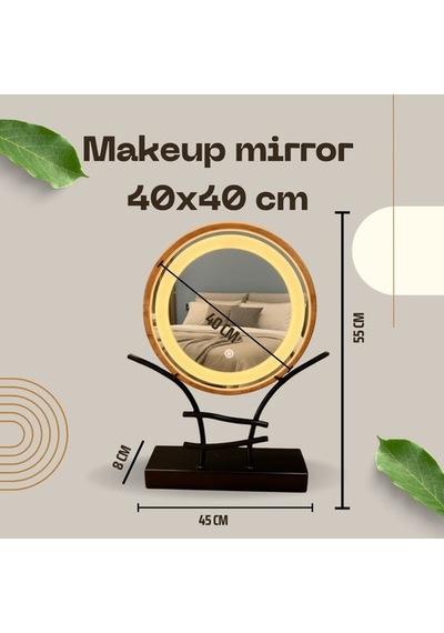50x50 Cm Led Işıklı Makyaj Aynası Touch Sensörlü, Dimmer Özellikli Beyaz Işık 6500k Beyaz