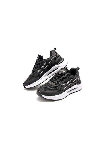 Mcdark Kadın Siyah Beyaz Trenj Bağcıklı Ortopedi Sneaker Ayakkabı