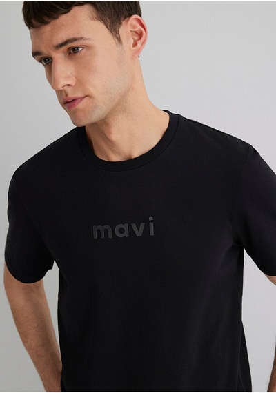 Mavi Erkek Mavi Baskılı Tişört Siyah 0612732-900 Siyah