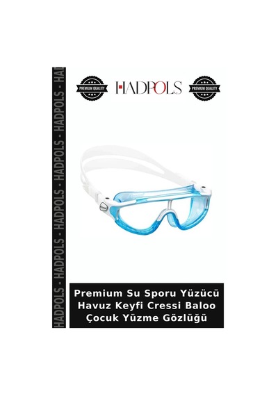 Premium Su Sporu Yüzücü Havuz Keyfi Cressi Baloo Çocuk Yüzme Gözlüğü Lıme-whıte