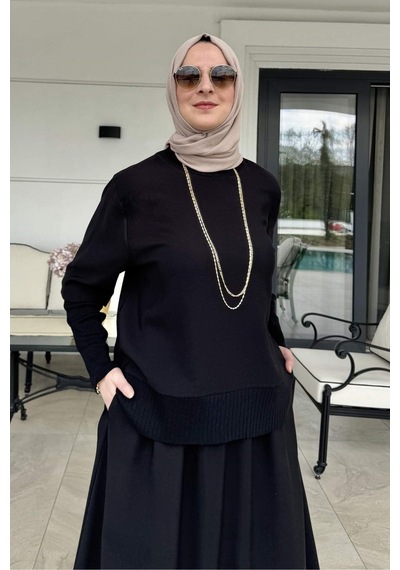 Rabia Şamlı Ela Modal Takım Siyah Çok Renkli