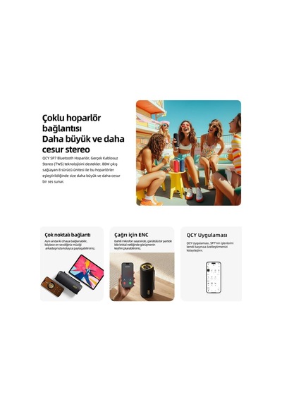 Sp7 40w Taşınabilir Bluetooth Hoparlör 14 Saat Dinleme Rgb Işık Ipx7 Tf Kart Kırmızı