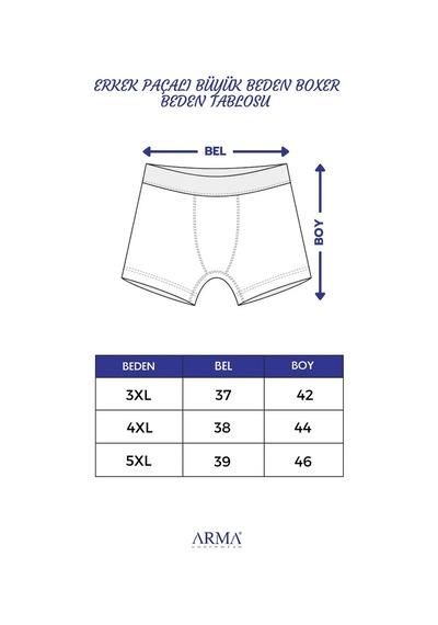 Terrien Premium Büyük Beden Erkek Paçalı Külot Boxer 2'li Paket Beyaz Yetişkin Penye Günlük