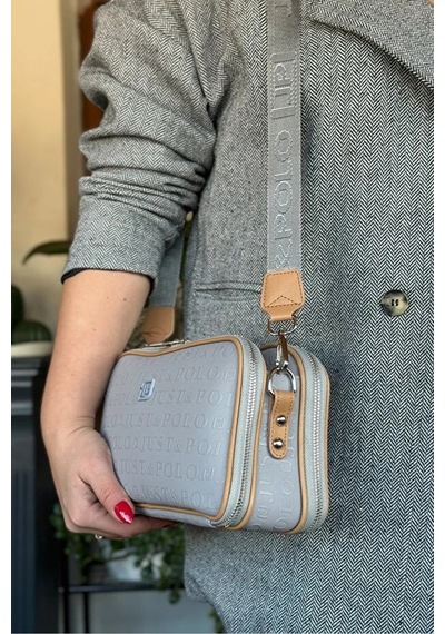 Just Polo Kadın Günlük Kullanıma Uygun Şık Omuz Çantası Ve Cüzdanı Kombin Shopper Gri