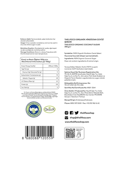 TheLifeCo Doğal Şeker Alternatifleri Paketi (Hindistan Cevizi Şekeri - Agave Şurubu 330 G)
