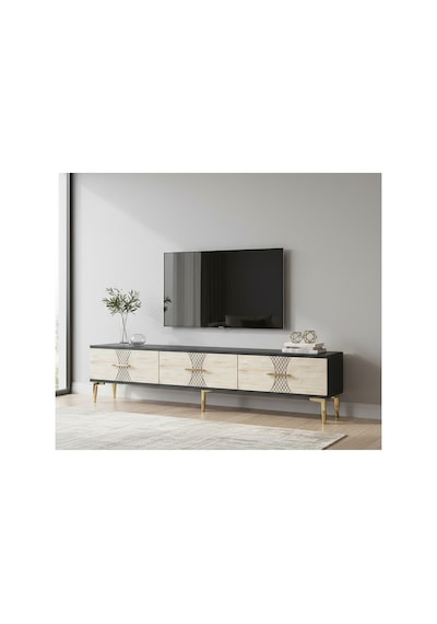 Tsa1832bg Slim Tv Stand, Tv Sehpası Beyaz-gold 180cm